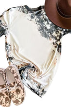 Load image into Gallery viewer, Gray America Slogan Tie Dye Print Short Sleeve T Shirt