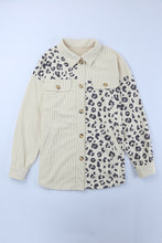 Load image into Gallery viewer, Apricot Leopard Print Detail Pocketed Corduroy Jacket