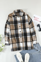 Load image into Gallery viewer, Rose Plaid Print Buttoned Shirt Jacket