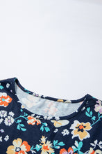Load image into Gallery viewer, Blue Short Sleeve A-line Floral Dress