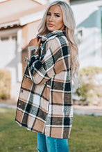 Load image into Gallery viewer, Rose Plaid Print Buttoned Shirt Jacket