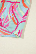 Load image into Gallery viewer, Light Blue Abstract Printed Ricrac Tiered Puff Sleeve Dress