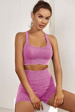 Load image into Gallery viewer, Red Seamless Ribbed Knit Butt Lifter Yoga Shorts