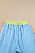 Load image into Gallery viewer, Sky Blue Color Block Detail Casual Two-piece Outfit