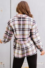 Load image into Gallery viewer, Orange Geometric Plaid Print Pocketed Shacket