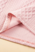 Load image into Gallery viewer, Light Pink Textured Puff Sleeve Ruffled V Neck Shift Mini Dress