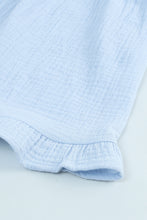 Load image into Gallery viewer, Sky Blue Textured U Neck Tank Top and High Waist Shorts Set