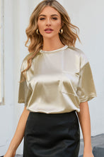 Load image into Gallery viewer, Apricot Chest Pocket Loose Fit Short Sleeve T Shirt