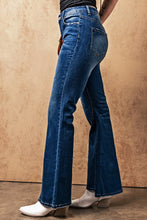 Load image into Gallery viewer, Sky Blue Medium Wash High Rise Flare Jeans