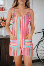 Load image into Gallery viewer, Black Adjustable Straps Pocketed Textured Romper