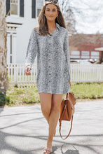 Load image into Gallery viewer, Long Sleeve Leopard Animal Print Shirt Dress