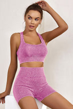 Load image into Gallery viewer, Red Seamless Ribbed Knit Butt Lifter Yoga Shorts