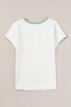 Load image into Gallery viewer, Moonlight Jade Ribbed Color Block Patchwork T-shirt