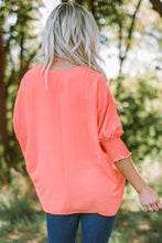 Load image into Gallery viewer, Pink Smocked Wrist Shift Top