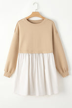 Load image into Gallery viewer, Pale Khaki Sweatshirt Poplin Mini Dress