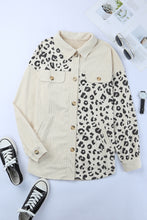 Load image into Gallery viewer, Apricot Leopard Print Detail Pocketed Corduroy Jacket