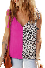 Load image into Gallery viewer, Black Contrast Solid Leopard Short Sleeve T-shirt Dress with Slits