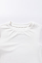 Load image into Gallery viewer, White Contrast Tweed Puff Sleeve Top