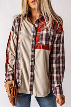 Load image into Gallery viewer, Plaid Corduroy Patchwork Shacket