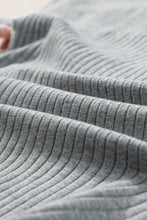 Load image into Gallery viewer, Gray Ribbed Color Block Patchwork T-shirt