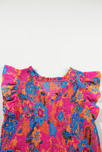 Load image into Gallery viewer, Red Floral Print Ruffled Sleeveless Plus Size Long Dress