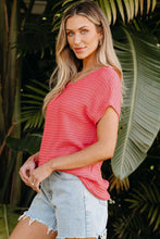 Load image into Gallery viewer, Red Clay Solid Loose Knit Short Dolman Sleeve Sweater