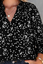 Load image into Gallery viewer, Pink Split Neck Fall Printed Crinkled Blouse