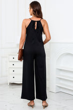 Load image into Gallery viewer, Black Loose Fit Side Pockets Spaghetti Strap Wide Leg Jumpsuit