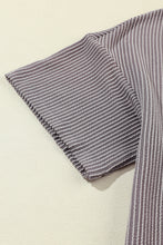 Load image into Gallery viewer, Light Grey Corded V Neck Chest Pocket Loose T-shirt