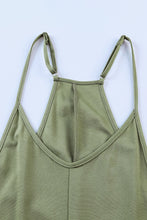 Load image into Gallery viewer, Black Pocketed Adjustable Spaghetti Strap Straight Leg Jumpsuit