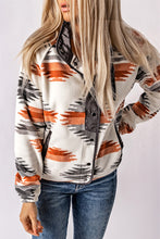 Load image into Gallery viewer, Gray Western Aztec Snap Buttoned Fleece Jacket