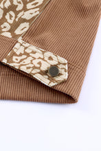 Load image into Gallery viewer, Brown Leopard Print Corduroy Long Sleeve Jacket