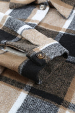 Load image into Gallery viewer, Rose Plaid Print Buttoned Shirt Jacket