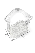 Load image into Gallery viewer, White Leopard Print Buckle Canvas Chest Bag 20*5*14cm