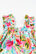 Load image into Gallery viewer, White Floral Print Ruffled Sleeveless Midi Dress