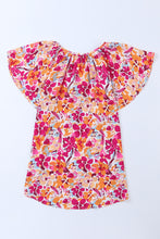 Load image into Gallery viewer, Multicolor Floral Print Tie V Neck Ruffle Mini Dress