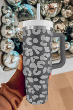 Load image into Gallery viewer, White Leopard Print 40OZ Stainless Steel Portable Cup with Handle