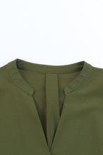 Load image into Gallery viewer, Black Split V Neck Ruffled Sleeves Shirt Dress