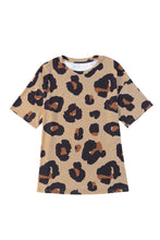 Load image into Gallery viewer, Leopard Plus Size Round Neck Boyfriend T Shirt
