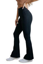 Load image into Gallery viewer, Black High Waist Tummy Control Flared Sports Pants