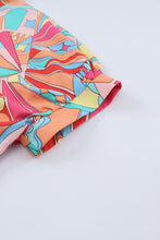 Load image into Gallery viewer, Multicolor Abstract Geometric Print Tassel Tie Flared Dress