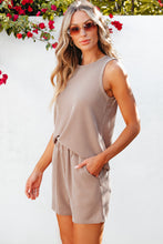 Load image into Gallery viewer, Smoke Gray Corded Sleeveless Top and Pocketed Shorts Set