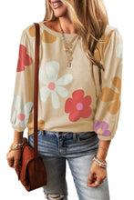 Load image into Gallery viewer, Apricot Cute Flower Print Bracelet Sleeve Top