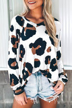 Load image into Gallery viewer, Leopard Pocket Short Sleeve Drawstring Lounge Set