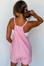 Load image into Gallery viewer, Pink Sleeveless Pocketed V Neck Jersey Romper