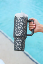 Load image into Gallery viewer, White Leopard Print 40OZ Stainless Steel Portable Cup with Handle