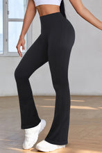 Load image into Gallery viewer, Black High Waist Tummy Control Flared Sports Pants