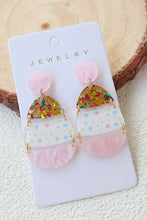 Load image into Gallery viewer, Pink Cute Printed Easter Egg Shape Drop Earrings