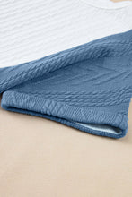 Load image into Gallery viewer, Light Blue Textured Color Block Loose Fit T Shirt