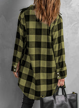 Load image into Gallery viewer, Red Turn-down Collar Plaid Shirt Coat